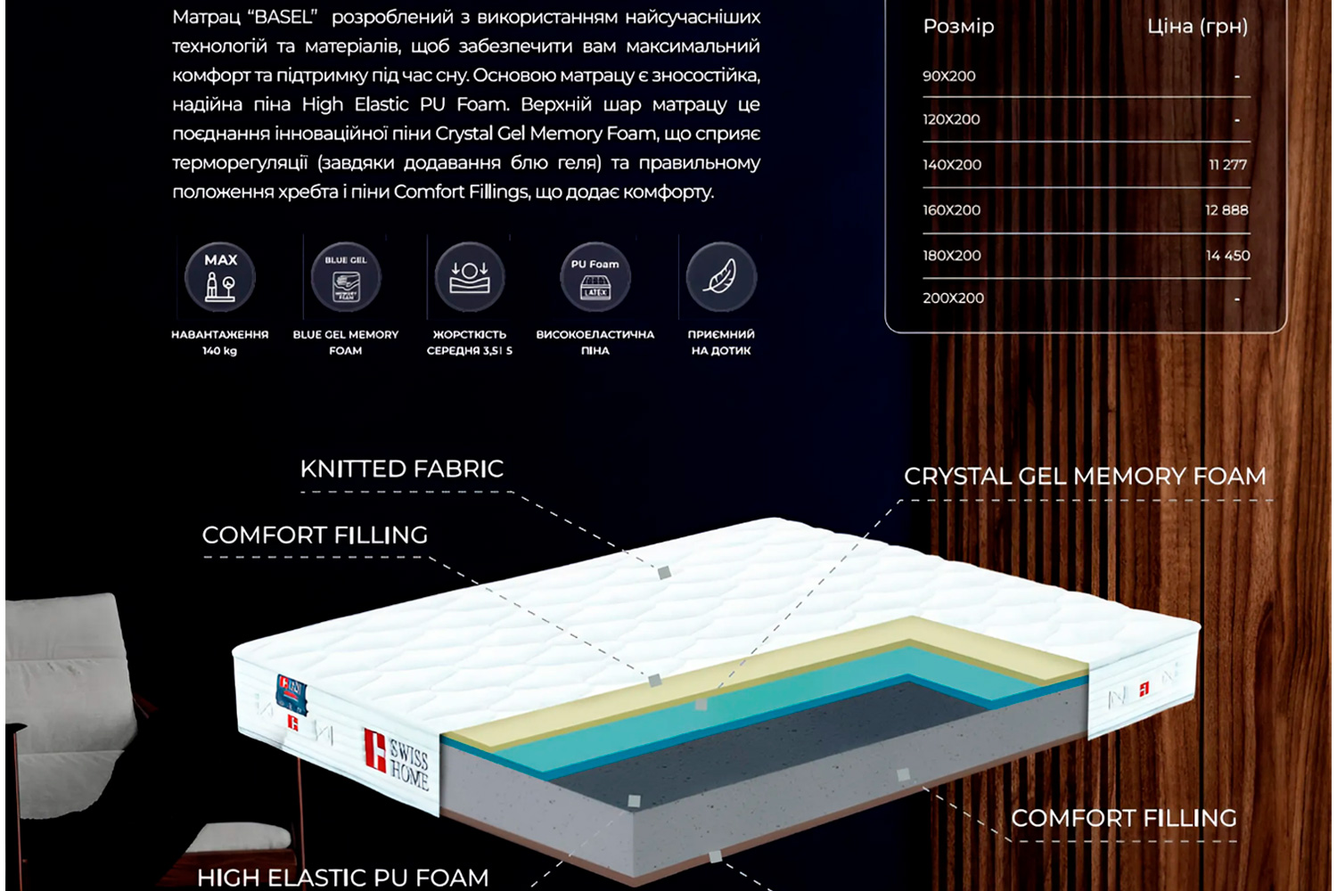 Матрац базель (basel) 3 | фабрика естелла Матрац базель (basel) - зображення 3
