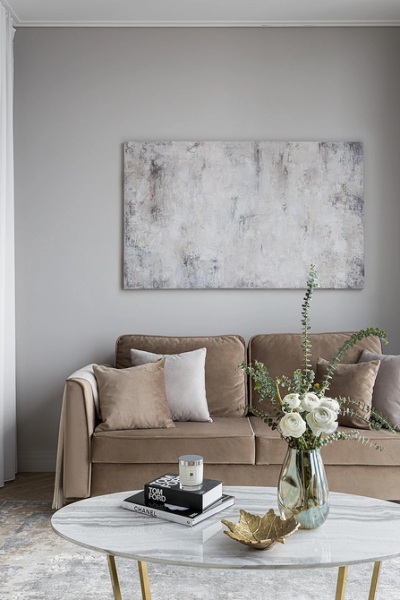 Кутовий диван 2026 Бежевий кутовий диван 2026 року в сучасному інтер'єрі квартири