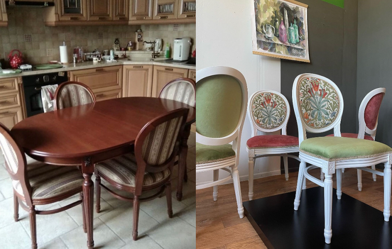 Яскравий декор стільця Оновлення меблів: реставрація стільців 2026 у яскравий декор інтер'єру своїми руками.