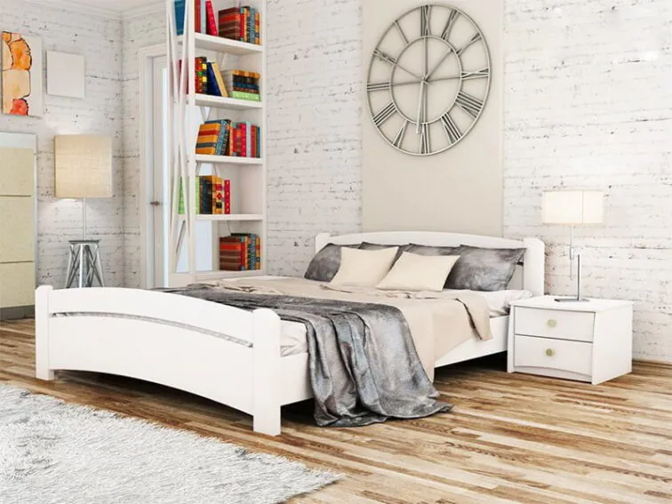 Деревянная кровать Венеция в белом цвете