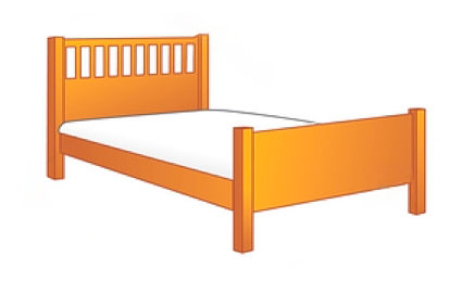 Схема дитячого ліжка, яке іноді називають двоспальним, шириною 120-140 см