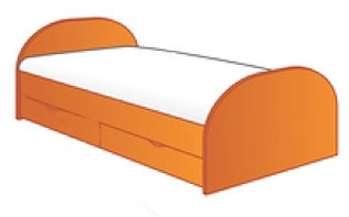 Схема дитячого полуторного ліжка зі стандартними розмірами для підлітка