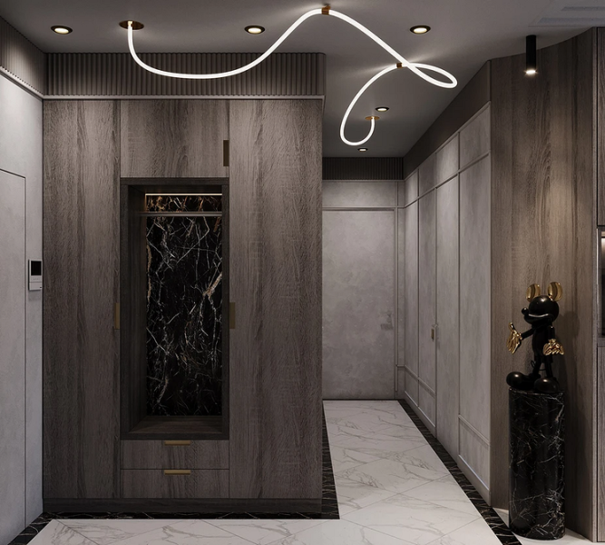 Класична елегантність Елегантний інтер'єр з темними меблями в стилі класика, дизайн інтер'єру 2026