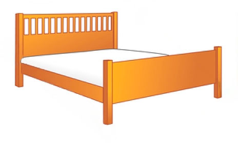 Схема двоспального ліжка зі стандартними розмірами 160x190/200 см та 180x190/200 см