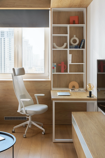 Зручність і простір Розстановка меблів у кімнаті з акцентом на зручність та візуальне збільшення простору.