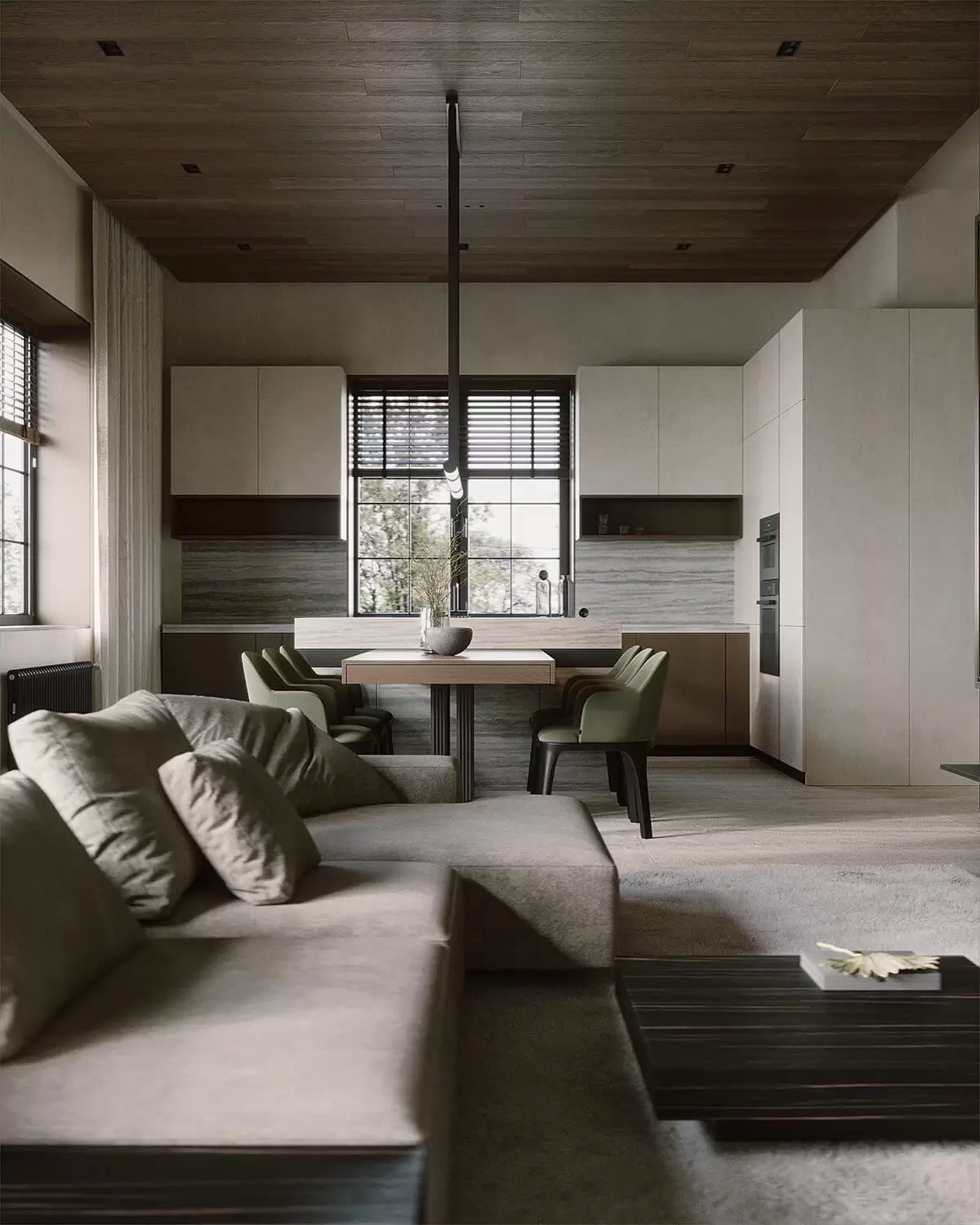 Контраст в спальні Вдалий контраст в дизайні спальні з темними та світлими породами дерева.