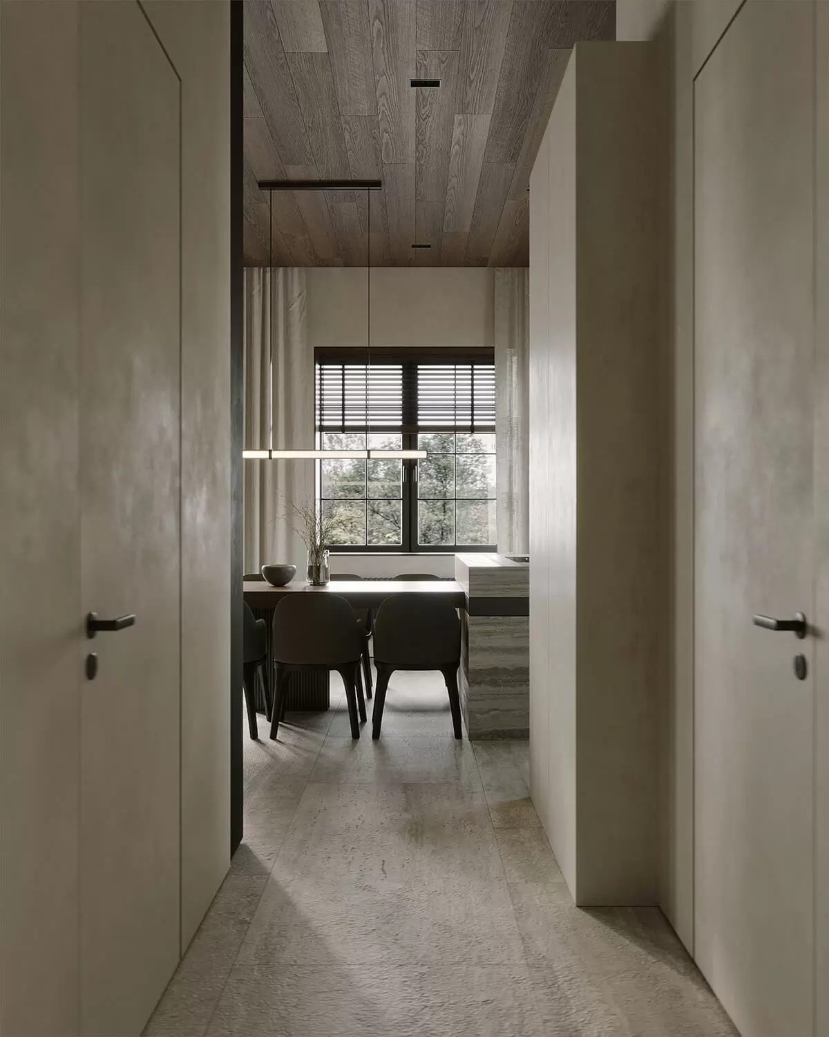 Світле дерево в вітальні Журнальний столик та дерев'яні панелі у світлій вітальні: сучасний дизайн.