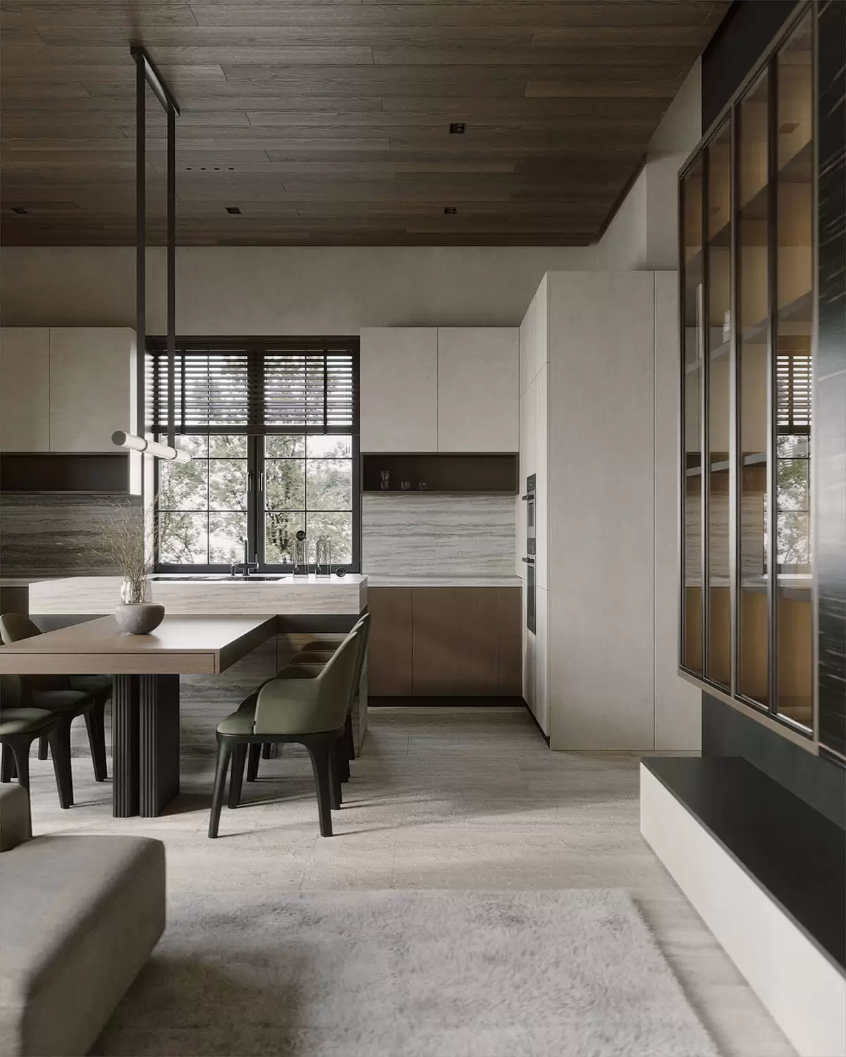 Етнічні мотиви з деревом Обідній стіл та стільці з різних порід дерева: етнічний стиль 2026.