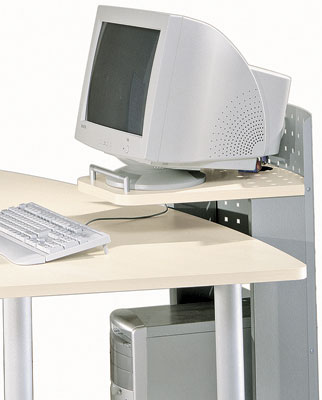 Стіл метал/дерево Сучасний комп'ютерний стіл з металевими ніжками та дерев'яною стільницею.