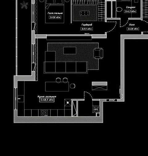 Ергономічна кухня Оптимальне рішення: кухня з островом для ергономічного та функціонального простору.