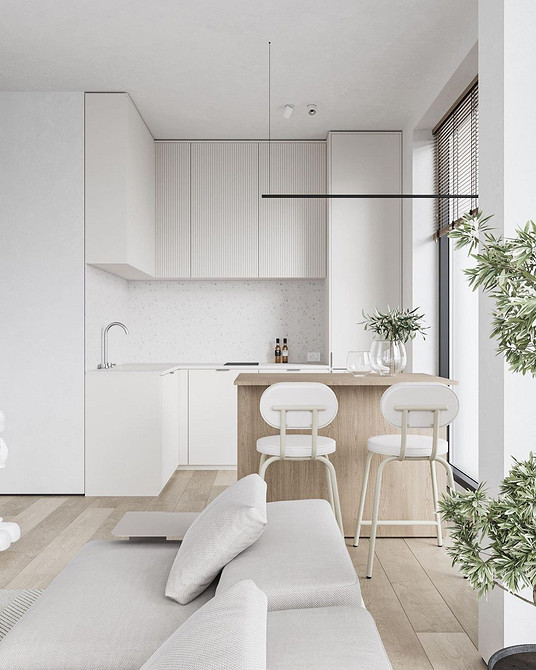 Розкішна кухня з островом Елегантна кухня з великим островом – ідеальне рішення для великого приміщення.