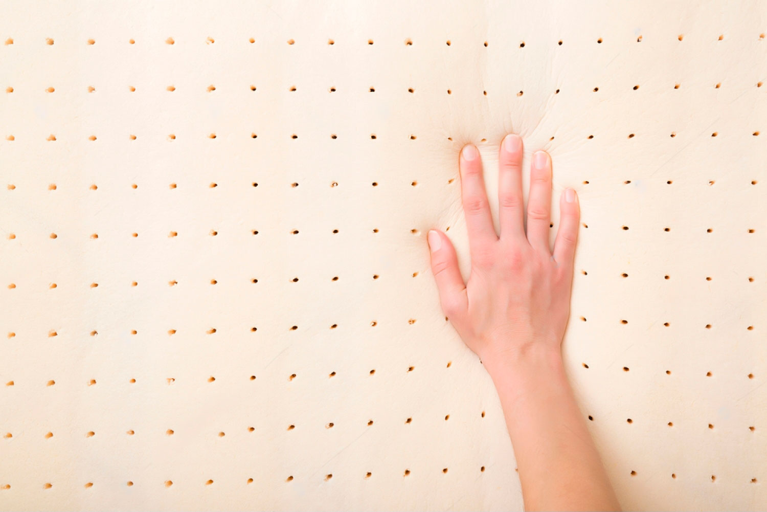 Натуральний латекс у матрацах: еластичність та гіпоалергенність Зразок натурального латексу з перфорацією для вентиляції, що використовується в матрацах