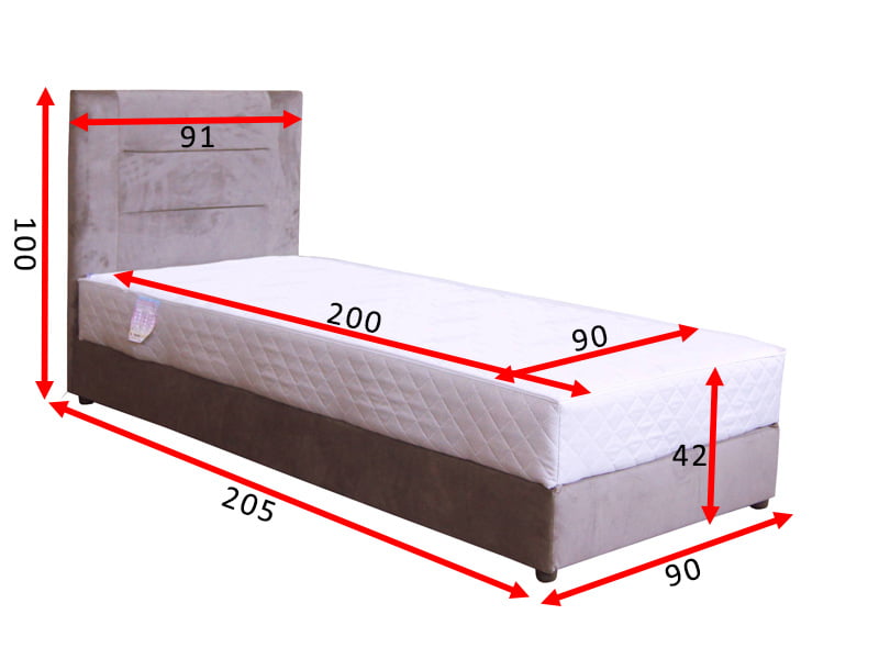 Ліжко горизонт 90x200 з матрацом 2 | фабрика естелла Ліжко горизонт 90x200 з матрацом - зображення 2