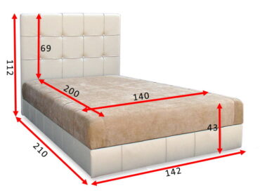 Альтернативний вигляд Ліжко Магнолія 140x200 з матрацом