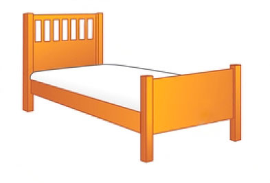 Схема односпального ліжка зі стандартними розмірами 80x190/200 см та 90x190/200 см