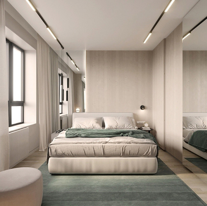 Білі матові фасади Стильна шафа-купе з матовими білими фасадами для сучасної спальні, тренд 2026