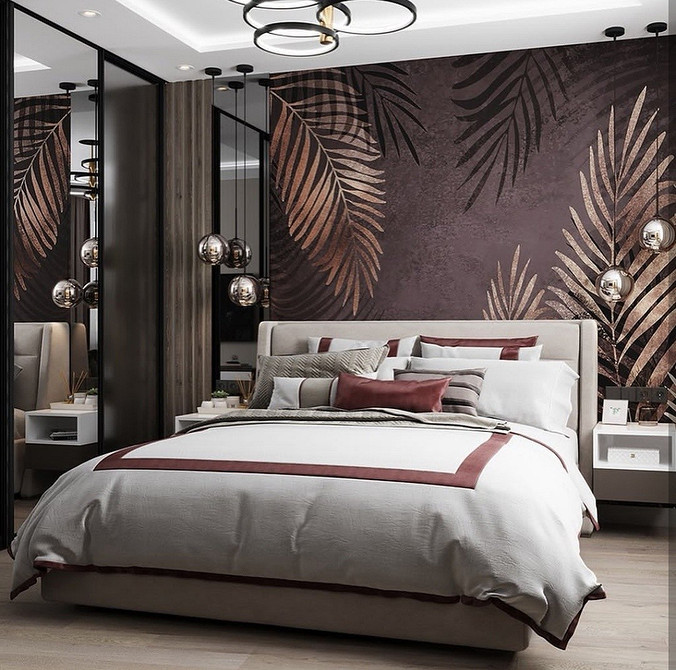 Чорні матові фасади Стильна шафа-купе з чорними матовими фасадами в сучасній спальні: 2026.