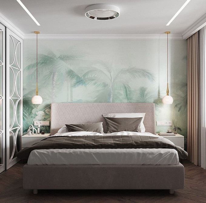 Шафа-купе з підсвіткою Сучасна шафа-купе з підсвічуванням фасадів у спальні, дизайн 2026