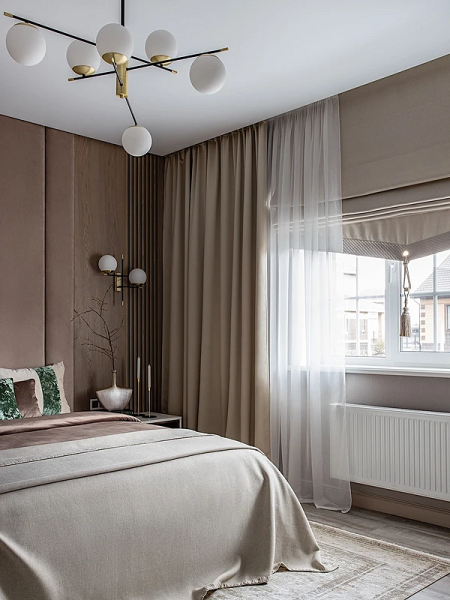 Штори з драпіруванням Модні штори 2026 з великим драпіруванням в спальні, що додають розкоші та вишуканості інтер'єру.