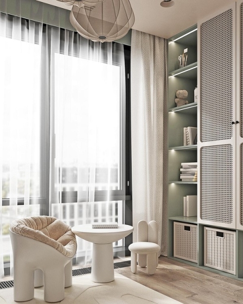 Софт-мінімалізм в дитячій Дитяча кімната 2026 в стилі софт-мінімалізм з акцентом на екологічні матеріали.