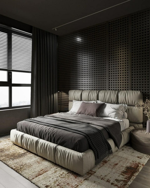 Сучасний затишок Сучасний дизайн спальні з м'яким ліжком: тренди 2026 в інтер'єрі
